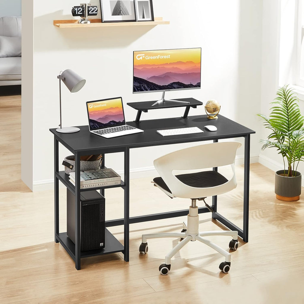 GreenForest Computer Desk with Monitor Stand, 39 Inch Black Y11207