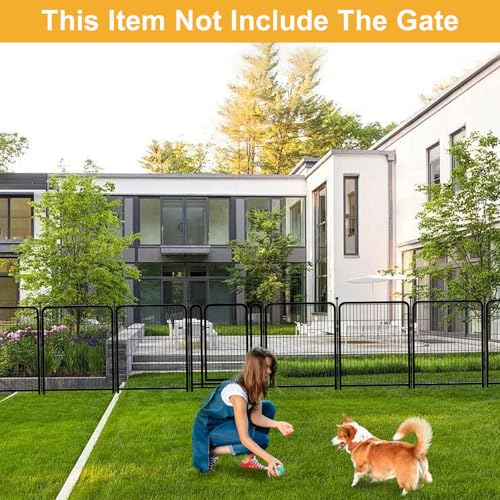Tall Garden Fence 32in 8 Panels Metal Dog Pen Outdoor for Yard G496561