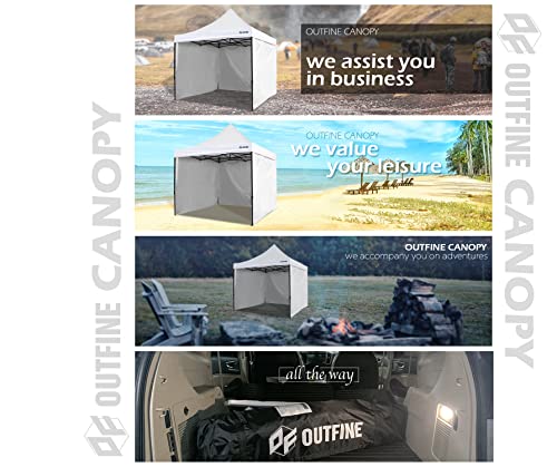 OUTFINE Heavy Duty 10x10 Pop Up Canopy Tent with 3 Side Walls, White Q980400