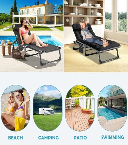 ABORON Oversized Folding Camping Cot for Adults, Double Layer 1200D, with Mat & Carrying Bag S2407