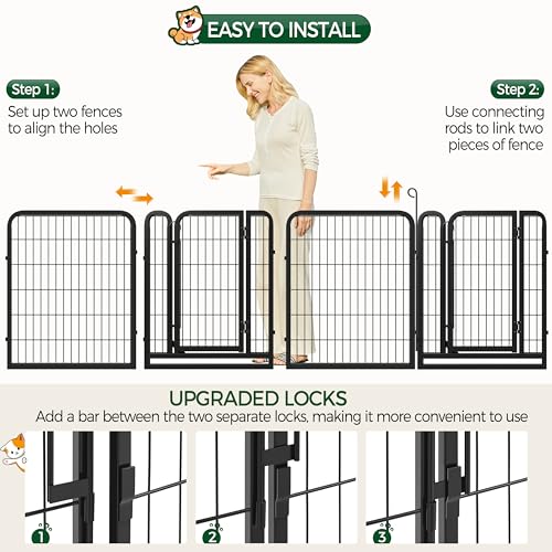 Yaheetech Dog Playpen Outdoor 40 Inch 8 Panels Metal Pet Fence I4784
