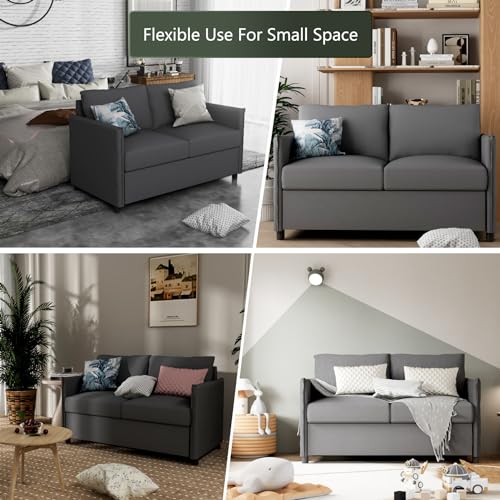 Beige Loveseat Sofa 52" 2 Seater Couch for Living Room X208909