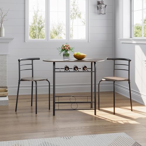 Yaheetech 3-Piece Dining Table Set with 2 Chairs, White X5971