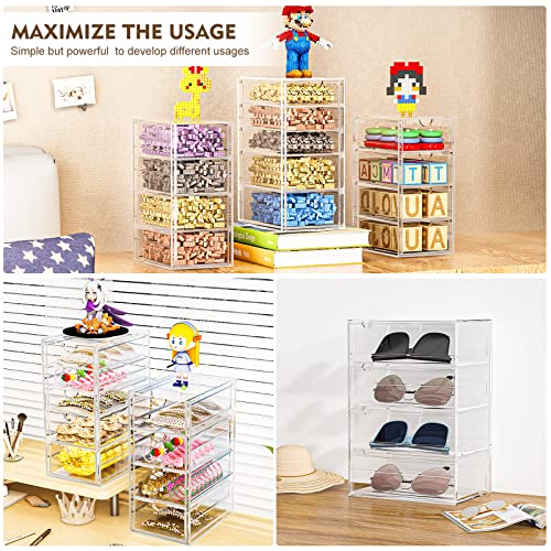 Acrylic Makeup Organizer with 19 Drawers, 4 Pack Clear Storage B90209