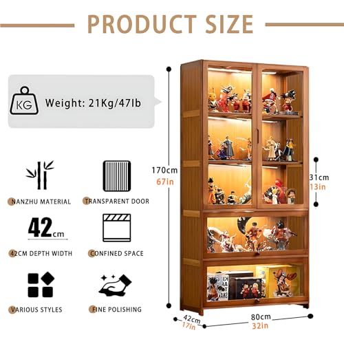 5 Tier Curio Display Cabinet with Acrylic Glass Door U3200
