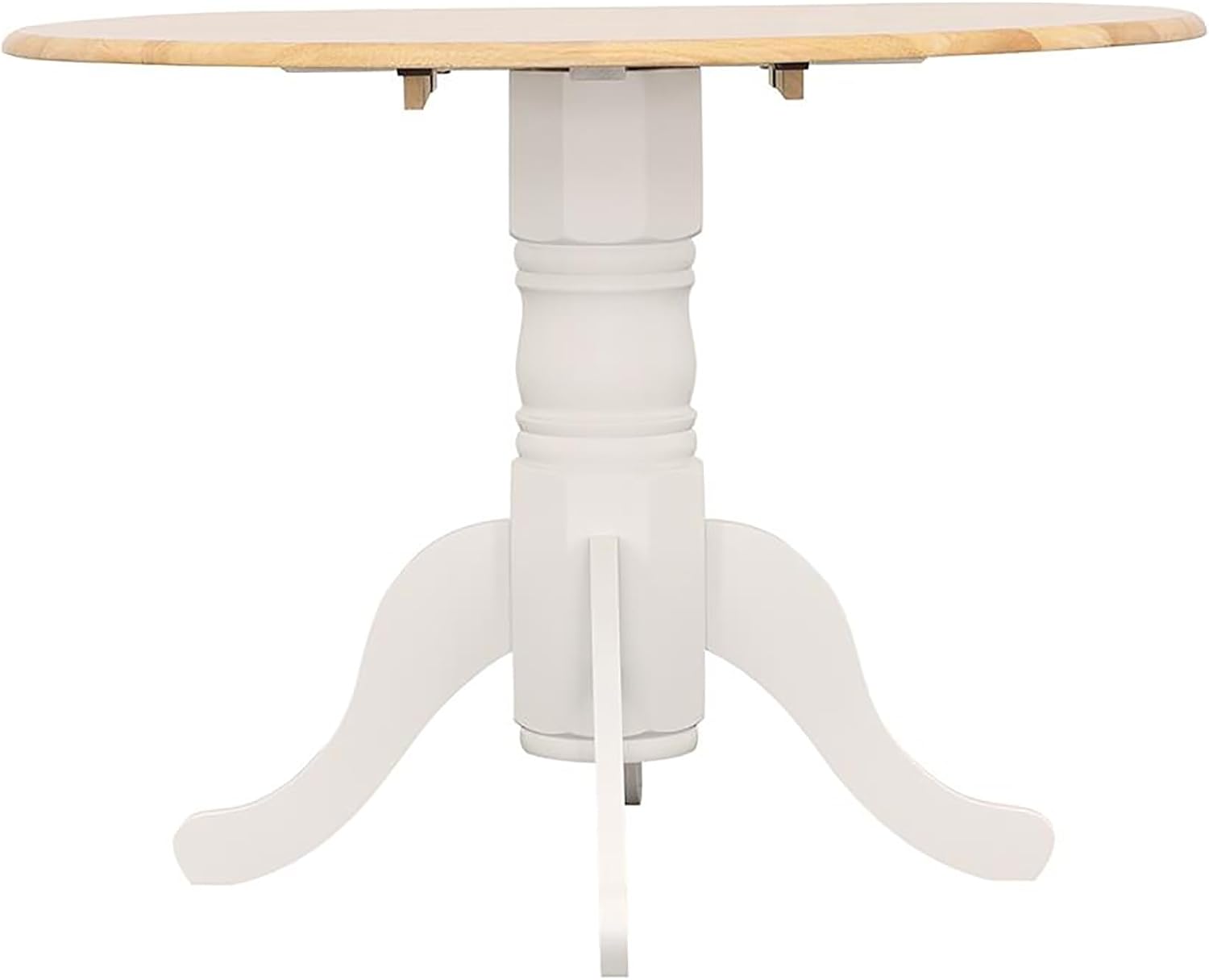 Natural Brown and White Round Drop Leaf Dining Table V2999