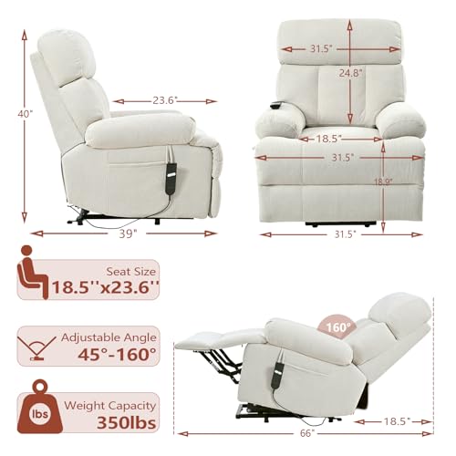 Power Lift Recliner for Elderly with Remote Control, Navy Blue P60192