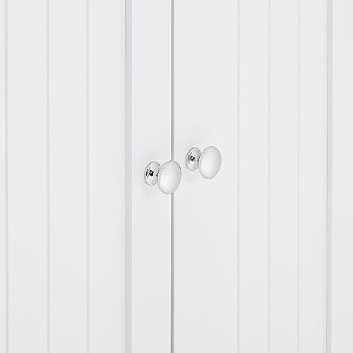Corner Bathroom Cabinet with Doors, Triangular Storage Cabinet White B76566
