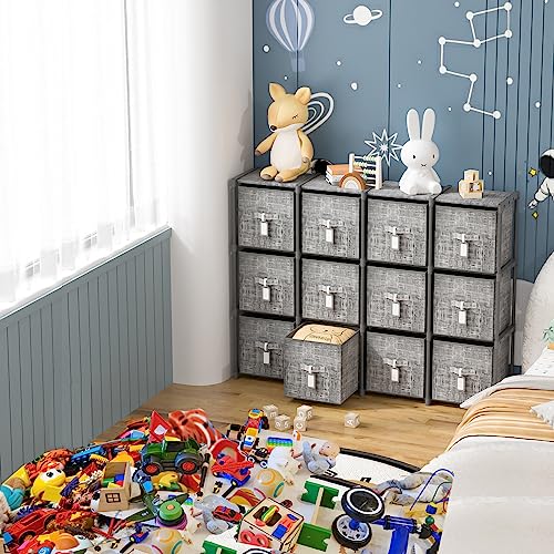 Cube Storage Organizer with 6 Printed Bins and Labels Y73983