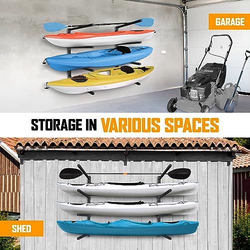 Yes4All Kayak Storage Rack Wall Mount 400lbs 4 Adjustable Levels W1801