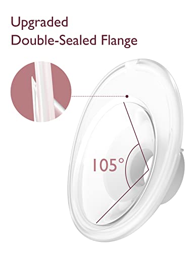 Momcozy M5 Hands-Free Wearable Breast Pump, Double-Sealed Flange, 3 Modes & 9 Suction Levels, 24mm, 2-Pack Quill Gray Z371714