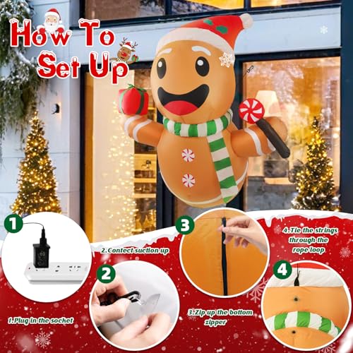B&D 12FT Giant Christmas Inflatables Snowman Outdoor Decorations with Rotating LED Lights B36000