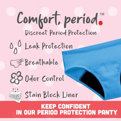Hanes Girls' & Boys' Period Underwear Hipster Short, Multi-Pack Y24165