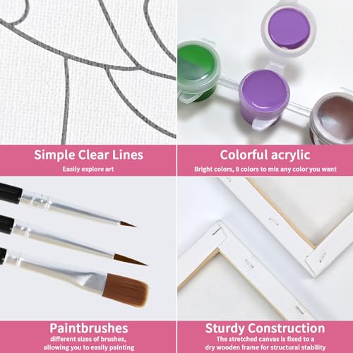 VOCHIC 2 Pack Sip and Paint Kit, Pre Drawn Canvas for Adults, Couple Shoes Love Theme S8145