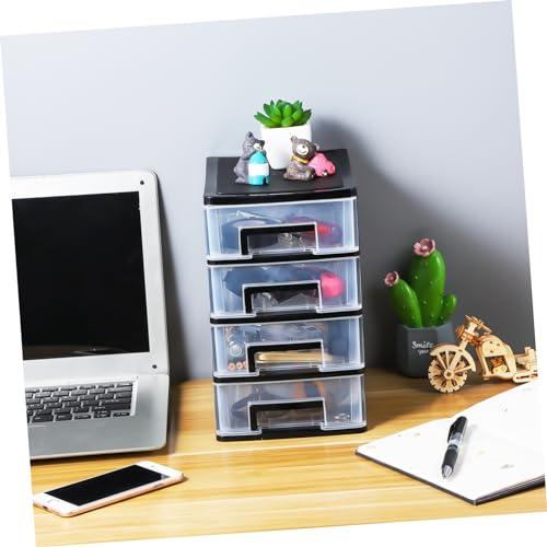 Angoily 4 Drawer Desk Organizer, Plastic Storage Box for Office and Bathroom D28845