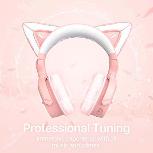 YOWU Cat Ear Headphones 4GS Wireless Bluetooth Noise Cancelling Headset with Mic Q849