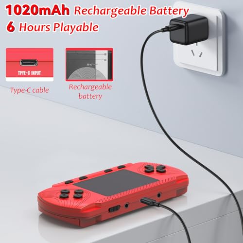 Handheld Game Console for Kids, Portable, Preloaded 258 Games J862