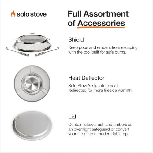Solo Stove Bonfire 2.0 with Stand, 19.5 Inch Smokeless Fire Pit, Stainless Steel B458941