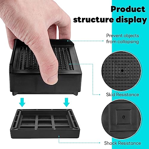 BTSD-home Furniture Risers 1.5 Inch Bed Lifts Table Leg Extenders 4 Pack Black O8138