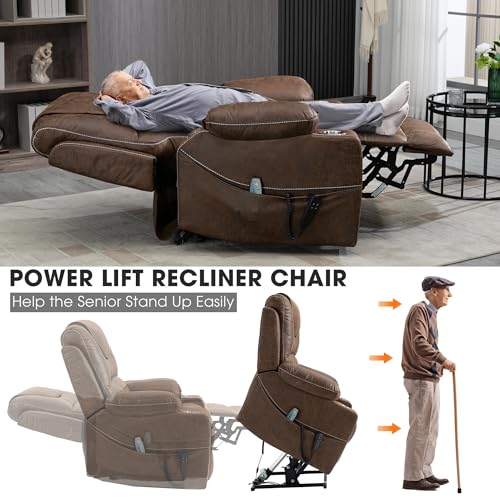 Power Lift Chair Recliner with Massage and Heat for Adults, Dual Motor H2507