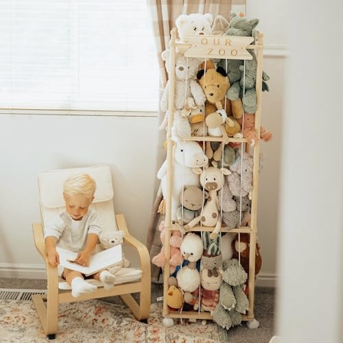 Mloong Stuffed Animal Storage, Wood Toy Organizer, Extra Large Plush Toy Cage, 54 inch R898927