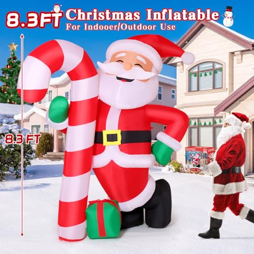 GOOSH 8.3 FT Christmas Inflatable Santa Claus with Candy Outdoor Decor Z11246