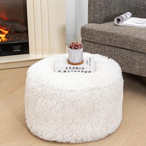 Ottoman Foot Rest Floor Pouf, Dark Coffee, 12x20 Inch X48390