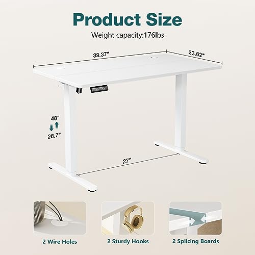 Adjustable Height Electric Standing Desk 55x24 Inch Black W5266