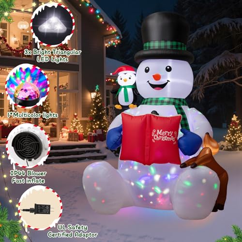 Dawdix 15FT Inflatable Snowman with LED Lights for Yard Christmas Decor Z472
