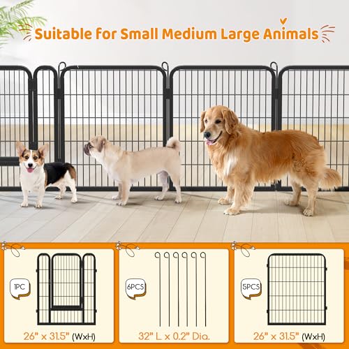 Yaheetech Dog Playpen Outdoor 40 Inch 8 Panels Metal Pet Fence I4784