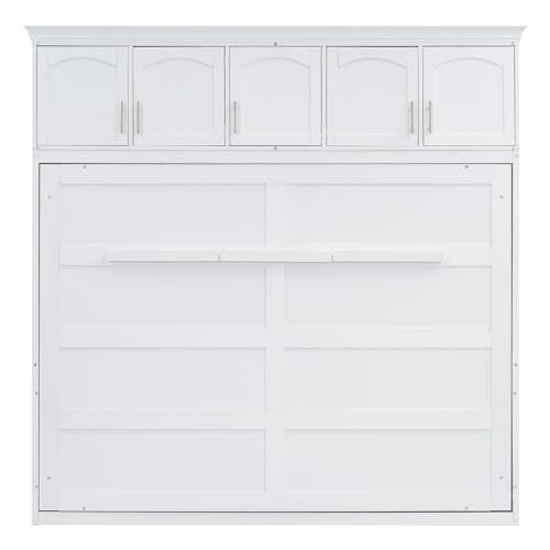 Harper & Bright Designs Full Murphy Cabinet Bed with USB Port, Gray F28708