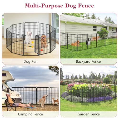 Dog Playpen 32 Inch 10 Panels Outdoor Dog Fence with Lock C803