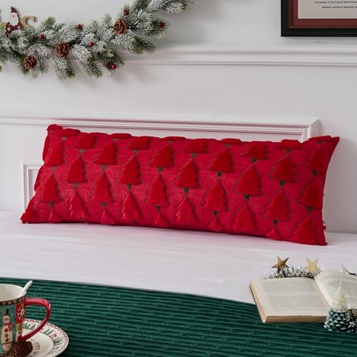 UGASA Star Christmas Decorative Pillow Covers 18x18 Inch Set of 2 Dark Green Q9265