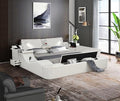 Multifunction King Bed Frame, Luxury Leather Bed Frame with Adjustable Headboard Massage Recliner/USB Port/Music Speaker/Storage Footstool/Storage Shelf, Modern Smart Bed(Black)