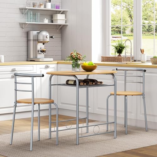 Yaheetech 3-Piece Dining Table Set with 2 Chairs, White X5971