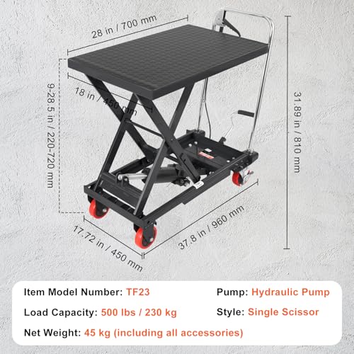 VEVOR Electric Lift Table 330 lbs Capacity, Height Adjustable, Black Y3219