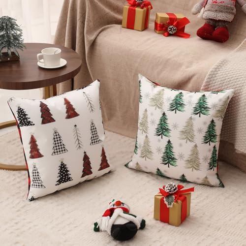 Christmas Pillow Covers 18x18 Set of 4, Double-Sided Print G493315