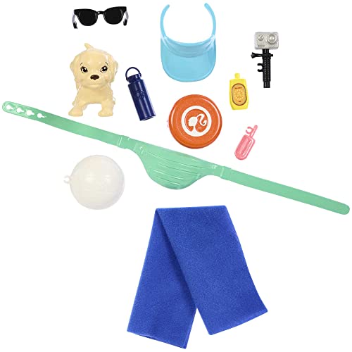 Barbie Ken Doll with Surfboard and Pet Puppy, Poseable Blonde Beach Doll C20925