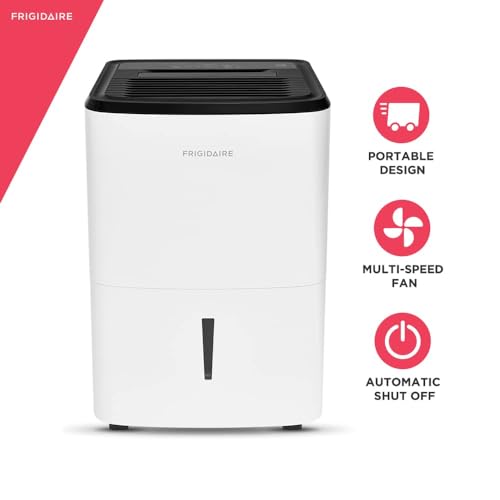Frigidaire 50-Pint Portable Dehumidifier with Wi-Fi for Medium/Large Rooms, White Q334986