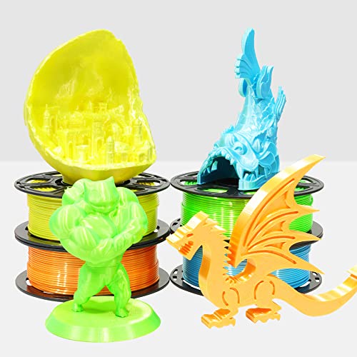 MIKA3D Bicolor Silk PLA 3D Printer Filament Bundle, 1.75mm, 6 Spools V5573