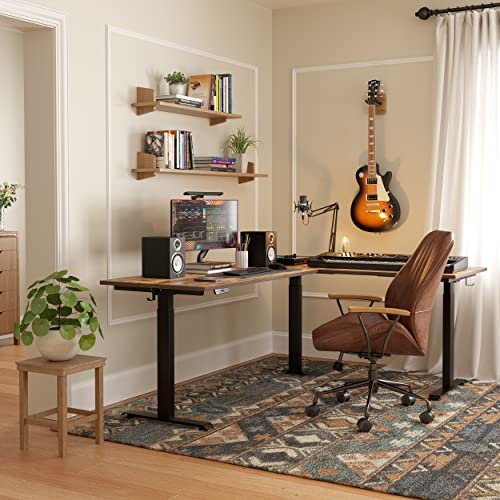 FEZIBO Triple Motor L Shaped Standing Desk Frame, Height Adjustable, Black G34951