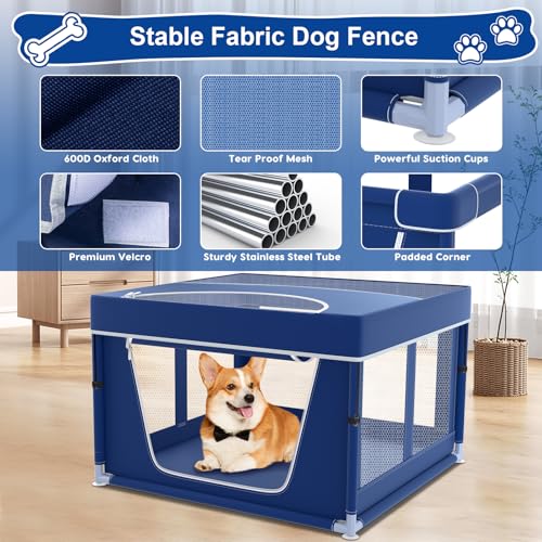 42x42x25.6 Inches Puppy Playpen with Gate for Small Dogs Indoor & Outdoor G192