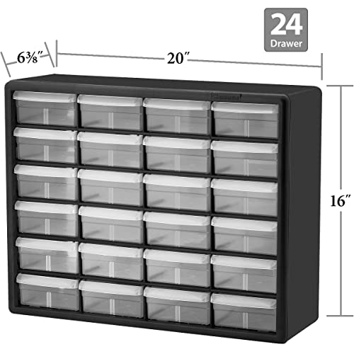 Akro-Mils 24-Drawer Plastic Storage Cabinet, Black B1232