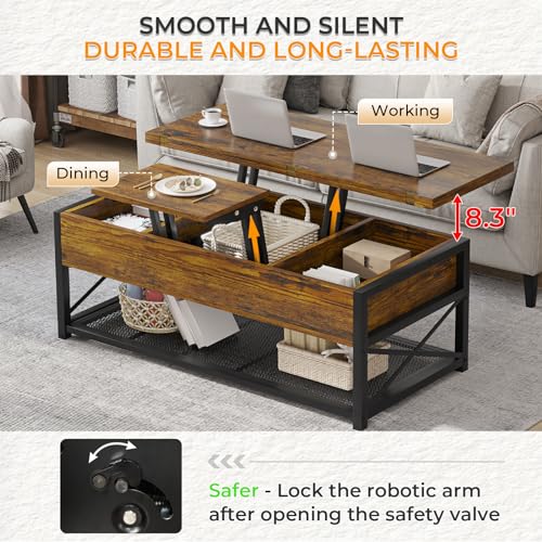 Itaar Lift Top Coffee Table with Storage, Black Q419