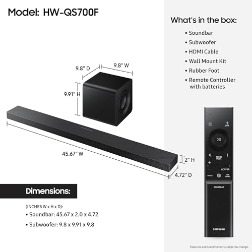 SAMSUNG Q990D 11.1.4ch Soundbar with Wireless Dolby Atmos and Rear Speakers M1387