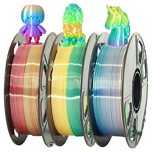 MIKA3D Bicolor Silk PLA 3D Printer Filament Bundle, 1.75mm, 6 Spools V5573