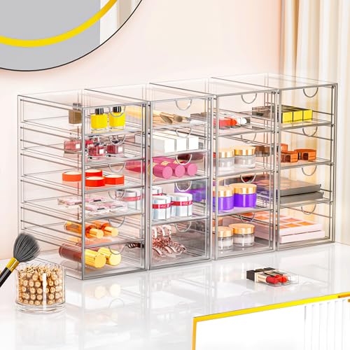 Acrylic Makeup Organizer with 19 Drawers, 4 Pack Clear Storage B90209