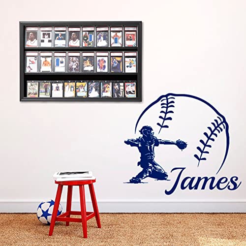 35 Graded Sports Card Display Case with UV Protection Lockable Wall Cabinet M1713