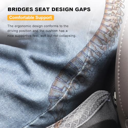 Car Seat Cushion Memory Foam Wedge Pad for Driver, Breathable Non Slip Orthopedic Support, Beige M9395