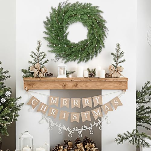 22 Inch Real Touch Norfolk Pine Christmas Wreath for Front Door P28637